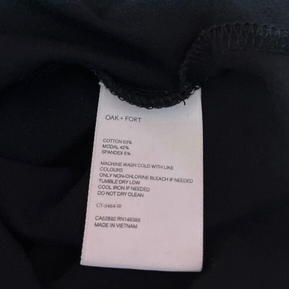 Oak + Fort Women's Black Knit Short Sleeve Crew Neck Tee T-Shirt Top Size S - Picture 4 of 4